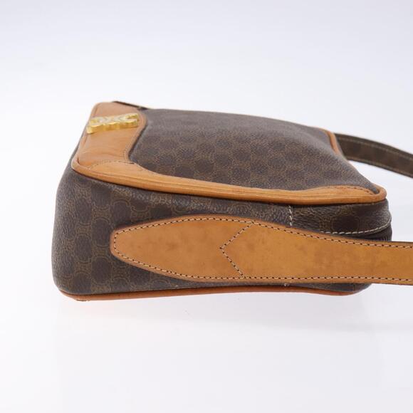 CELINE Macadam Canvas Shoulder Bag Pvc Leather Brown Gold - Picture 4 of 13